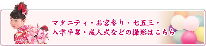 マタニティ・お宮参り・七五三・入学卒業・成人式などの撮影はこちら